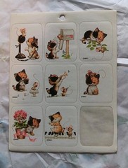 Rare Vintage 80’s DBGCI Drawing Board Kitten Cat Perk Ups Sticker Sheets Kittys