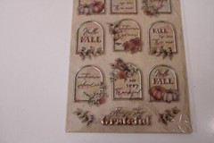Crafter’s Square Dimensional Fall Window Stickers Always Stay Grateful Scrapbook