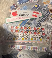 Large Scrapbooking Sticker Ephemera Lot School Baby Holiday Plus Binder Sleeves