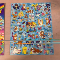 Vintage Lisa Frank Fab Friends Folder 2 Pocket complete jumbo sticker sheet