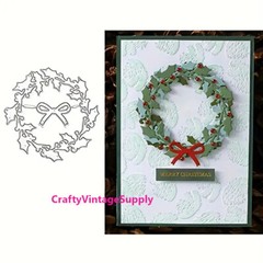 Holly berries wreath bow Metal craft die cut cutting paper machine cutters dies