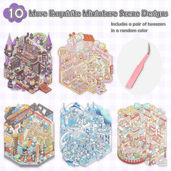 3D Sticker for Adults Kids Cute Miniature Scene Stickers Room Stress-Relieving