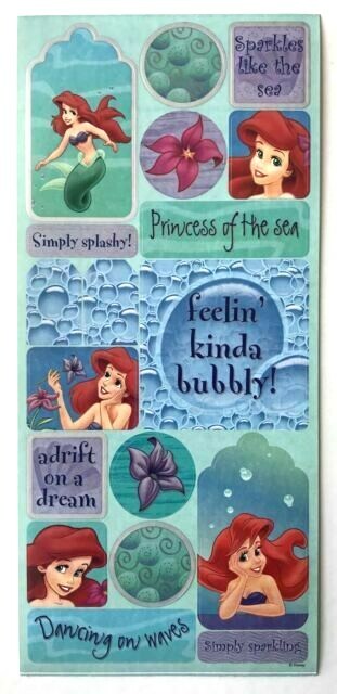 Disney Princess Ariel Little Mermaid Sea Tags Sandylion Cardstock Sticker Sheet