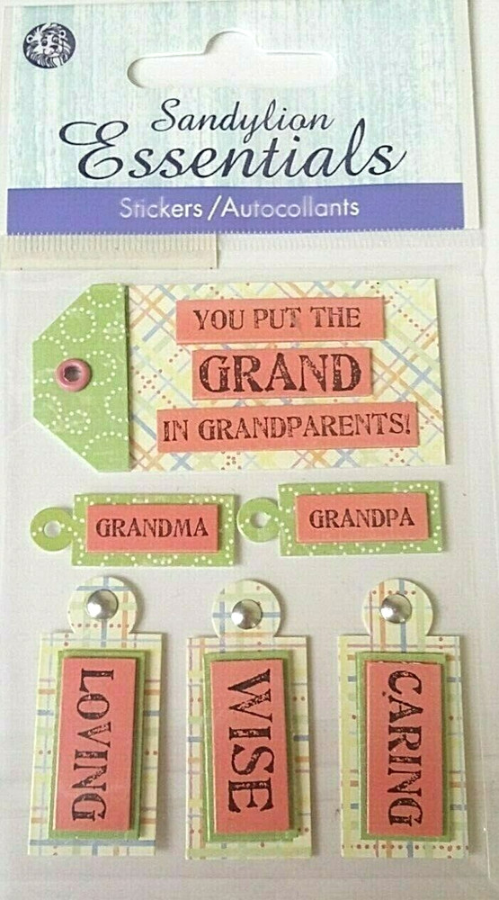 Grandparent Grandpa Grandma Loving Caring Wise Tags Family Sandylion Stickers