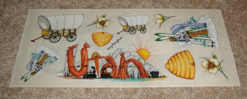 Stamping Station Clear Sticker Sheet ~ Travel……State of Utah Vintage 2001