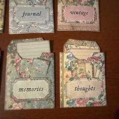 One Hand made junk journal vintage rose pocket with tags ￼￼￼