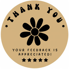50 Thank You Stickers 2” Round Holographic Feedback Labels for Packages