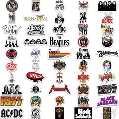 100Pcs Rock Band Stickers Rock’n’Roll DIY Decals Waterproof Series 01