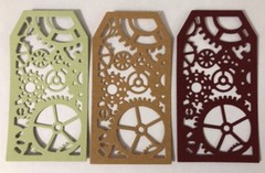 GEAR TAG Die-Cuts(4pc)Steampunk •Cogs•Metal•Sprocket•Earthtone •Machine•Antique