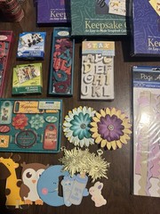 Huge Scrapbooking Craft Supply Lot Paper Stickers Stamps Decorative Scissors