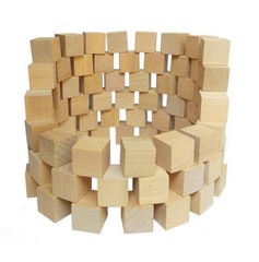 30 Pieces Wooden Cubes – Blank Wood Square Blocks – Unfinished Craft Cube Sta…