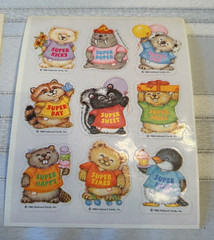 Vintage RARE 1980 Sticker sheet Shirt Tales Hallmark Cards, Inc.