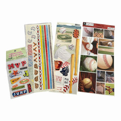 HUGE Baseball Scrapbook & Sticker Lot Mixed Brands Paper Embellishments Crafts