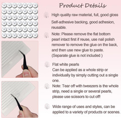 Hiar Pearls Stick On, 1792 pcs Pearl Stickers, 3/4/5/6mm Self-Adhesive Pearls fo