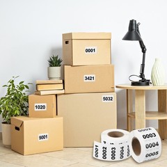 1 Roll Inventory Number Sticker 1.6×0.8″ 6001-7000 Consecutive Number Sticker