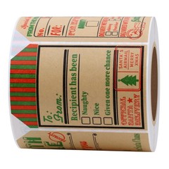 Hybsk 200pcs Christmas Santa Claus Stickers, Kraft Paper 2 x 3 Inch Christmas…