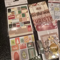 Lot Of Scrapbooking Holiday Christmas Project Life Embellishments And Papers