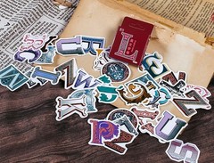 English Letter Stickers Pack, 45 pcs Sticker Set,Journal Stickers, Planner