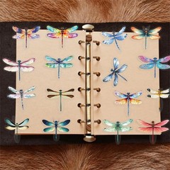 50 Pcs Aesthetic Dragonfly Stickers PET Transparent Decorative for Scrapbooking