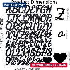12 Sheets 1 1/2 Inch Letter Number Stickers, Self-Adhesive Vinyl Alphabet Label