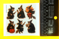 Vintage Style Halloween Witches Mini Sticker Sheet Style 2