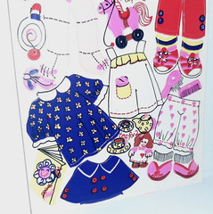 RARE 1984 Sandylion Maxi Activity Sheet Stickers DRESS A RAG DOLL