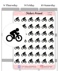 Cycling Icon Planner Sticker, Bicycle Sport Sticker, Bike Riding Sticker