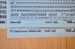 FIVE Sheets – Letraset Instant Lettering Transfer Type – Avant Garde, Helvetica
