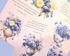 Bible Quotes Inspirational Faith Journal Cards #383 – Blue