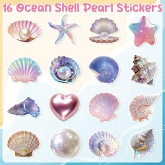 Fantasy Seashell Sticker Rolls – 1000PCS Summer Decorative Aesthetic Sea Anim…