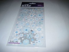 Scrapbooking Crafts Stickers Sticko Snow Flakes Winter White Snowflakes Repeats