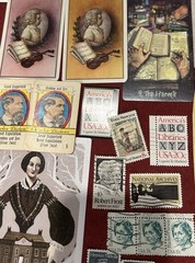 Vintage Book Lovers Junk Journal-book pages & cutout playing cards stamps & more
