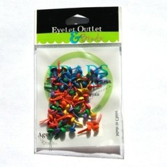 MINI SUMMER SCRAPBOOKING BRADS *EYELET OUTLET APPROX 70 PCS 6 COLORS