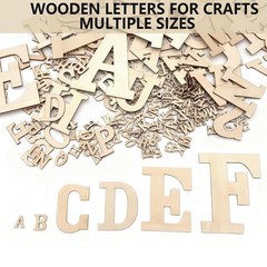 Wooden Letters for Crafts, 1 Inch Unfinished Capital Wooden Alphabet Letters&…