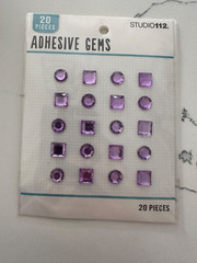 K&Company Studio 112 20 PC Cool Purple Adhesive Gems Scrapbooking Journalling