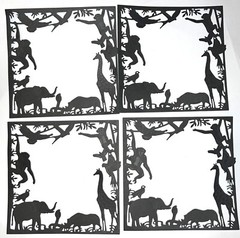 4 WILD SAFARI ANIMAL cardstock paper die cut embellishments