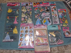 HUGE NEW LOT of 10 DISNEY PRINCESS THEME tiaras crowns + scrapbooking stickers