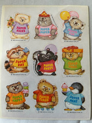 Vintage RARE 1980 Sticker sheet Shirt Tales Hallmark Cards, Inc.