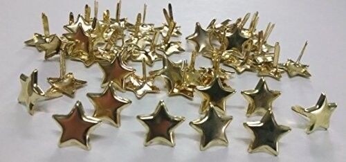 Large Metallic Gold Star Brads – 50pc