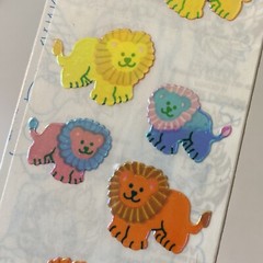 Vintage Sandylion Mother Of Pearl Lion Stickers