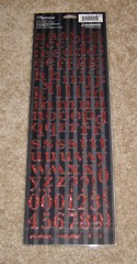 Reminisce Die Cut Red Glitter Alphabet Sticker Sheet ~ Valentine’s Night