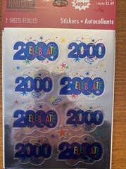 VTG Heartline Hallmark New Year’s Eve 2000 Millennium Celebrate 2 Sheet Stickers