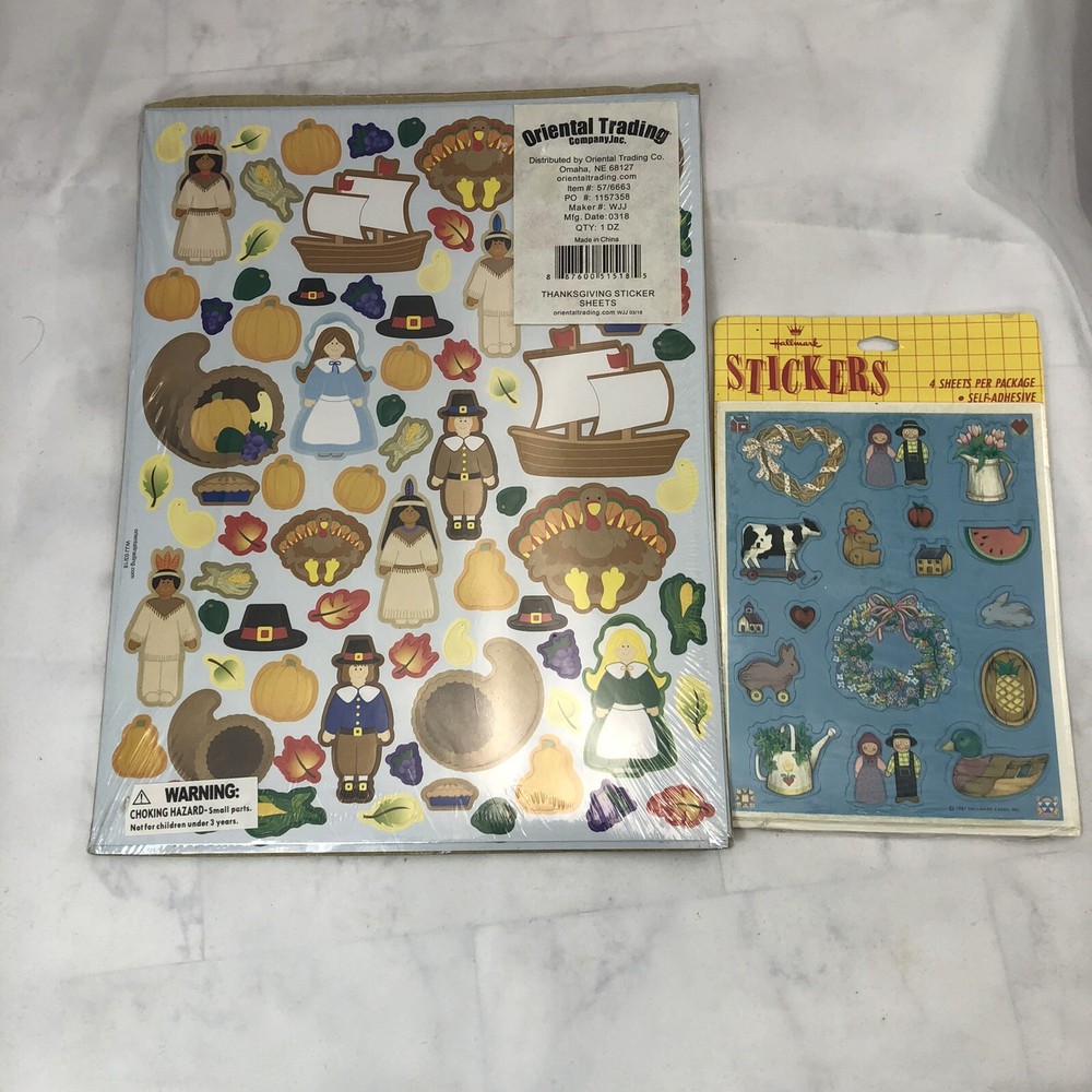 Oriental Trading Company And Hallmark Stickers Thanksgiving