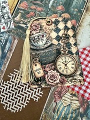 Alice in Wonderland Junk Journal Kit Ephemera Bundle 106 Pc Tags Papers Crafts