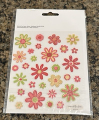 The Paper Studio Stick A Bilities PINK and GREEN GLITTER FLOWERS Stickers 60 pcs