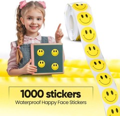 1000PCS Yellow Smiley Face Stickers 1 Inch – Bulk Happy Face Stickers for Cla…