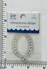 Letter Q Rhinestone Sticker 1.5″ Clear Silver Glitter Scrapbook Monogram Bling