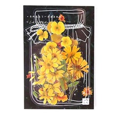 40 pcs Yellow Stickers Flower Leaves Sprigs Clear Edge Scrapbooking Card Making