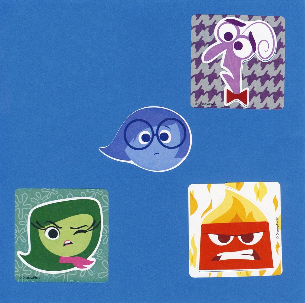 12 Inside Out Shaped – Large Stickers – Party Favors
