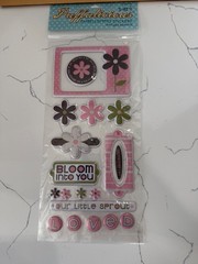 S-E-I Puffalicious Aunt Gerti Embellishing Stickers Flowers Lil Blossom Loved